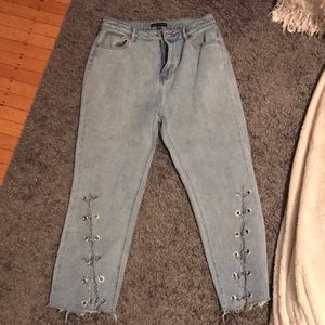 Light wash straight leg jeans